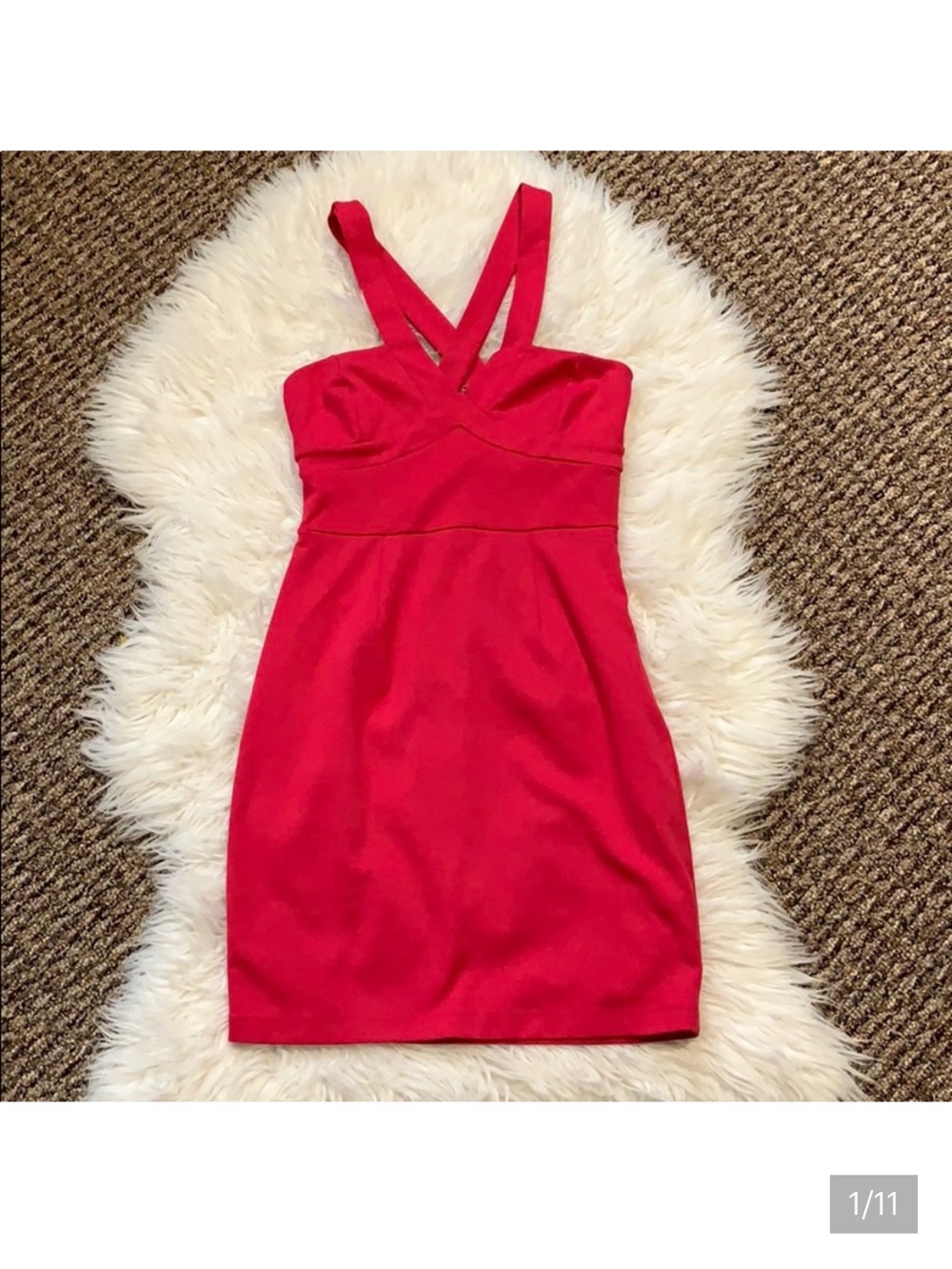 Pink/Red Sleeveless Cocktail Dress
